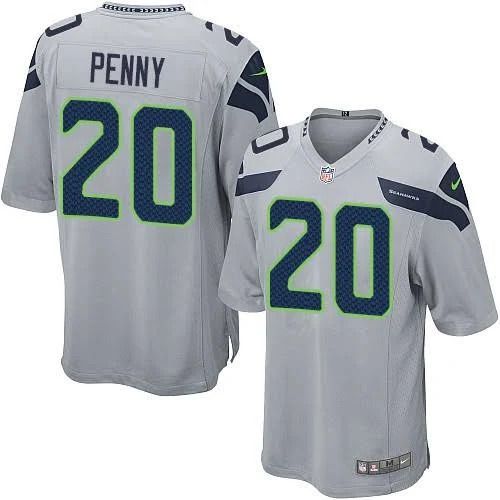 Men Seattle Seahawks 20 Rashaad Penny Nike Grey Game NFL Jersey